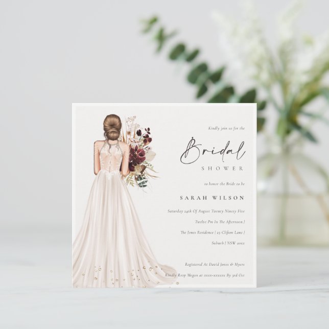 bridal shower wedding dress invitations 30 invitations winter bridal wedding shower blue dress main image 1