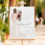 Elegant White Wedding Gown Bridal Shower Welcome Foam Board