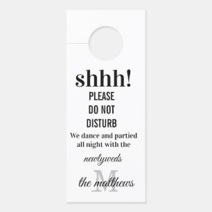 Elegant White Wedding Hotel Do Not Disturb  Door Hanger