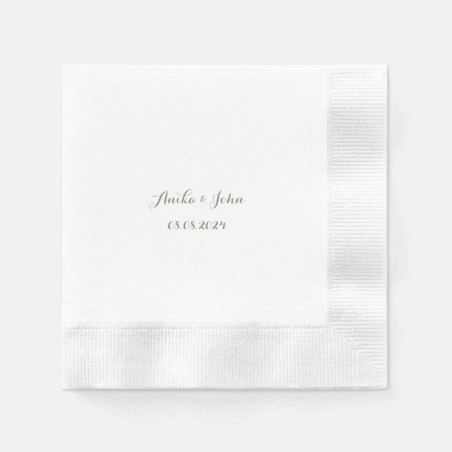 Elegant white wedding  napkins (Front)