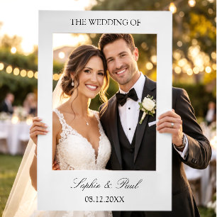 Elegant White Wedding Prop Precut Selfie Frame
