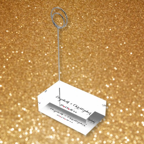 Elegant White Wedding Reception Table Menu Number Place Card Holder