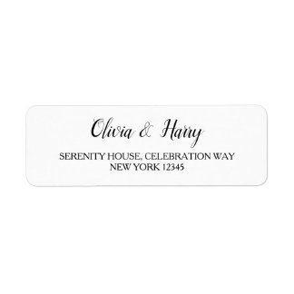 Elegant White Wedding Return Address Labels