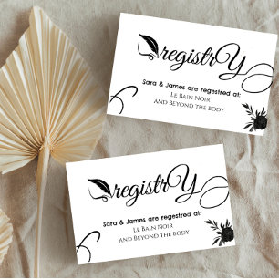 Elegant White Wedding Shower  Enclosure Card