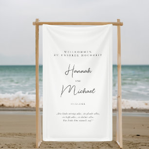 Elegant, white, "Welcome to our wedding" Banner