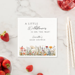 Elegant White Wildflower Bloom Baby Shower Napkins