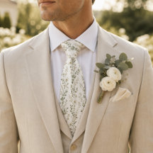 Elegant White Wildflower & Eucalyptus Botanical