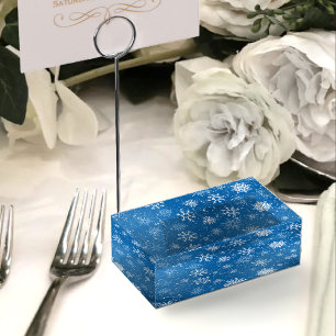 Elegant White Winter Fantasy Dragon Roses Wedding Place Card Holder