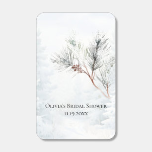 Elegant White Winter Pine Bridal Shower Matchboxes