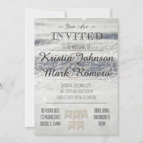 Elegant White Winter Snow Wedding Invitation