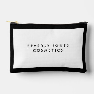 Elegant White with Black Border  Accessory Pouch