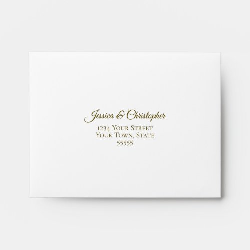 Elegant White with Gold Lace Wedding RSVP Envelope