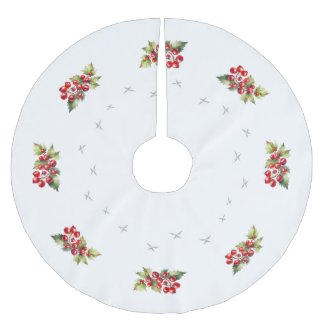 Elegant White with Red Berries & Stars Christmas