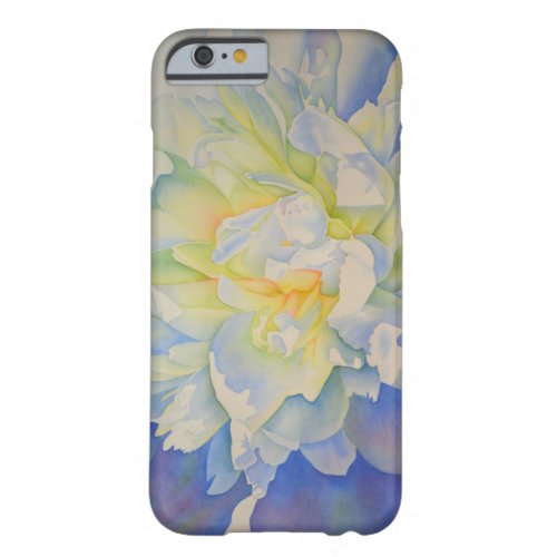 Elegant white yellow peony floral watercolor  barely there iPhone 6 case