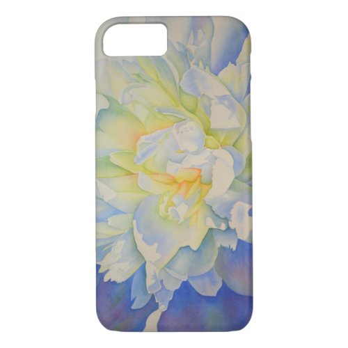 Elegant white yellow peony floral watercolor  iPhone 87 case