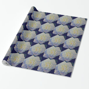 Elegant white yellow peony floral watercolor wrapping paper
