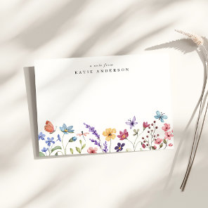 Elegant Widlfower Spring Summer Floral Note Card