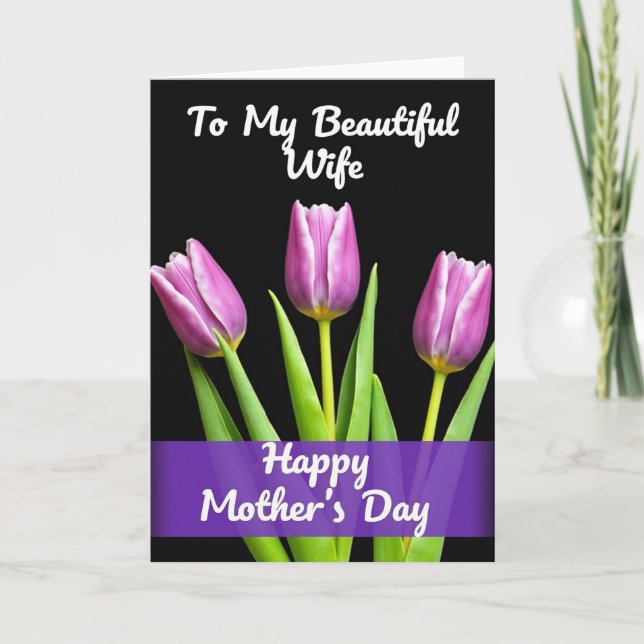 Elegant Wife Mothers Day Bloom Card (Front)