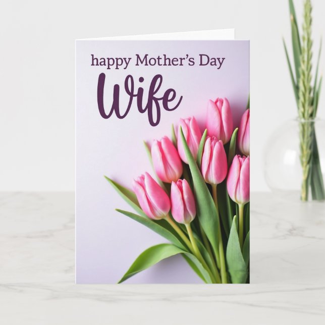 Elegant Wifes Day Tulip Card (Front)
