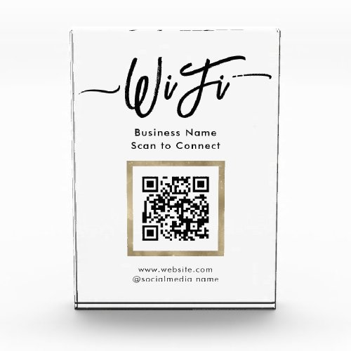 Elegant Wifi Connection QR Code Photo Block
