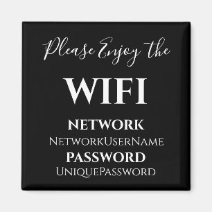 Elegant WiFi Network and Password  Magnet