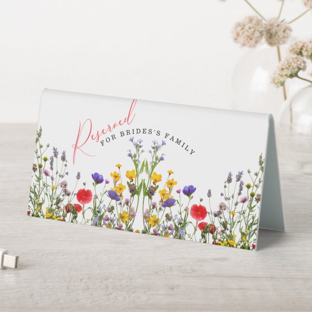 Elegant Wild Floral Blooming  Wedding Reserved  Table Tent (In SItu (Table))