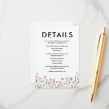 Elegant Wild Floral colorful Details Card