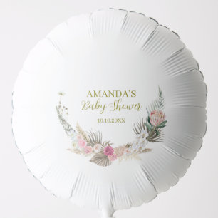 Elegant Wild Flowers Baby Shower Balloon