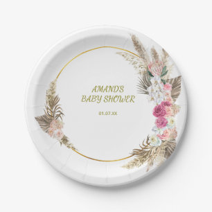 Elegant Wild Flowers Baby Shower Paper Plates