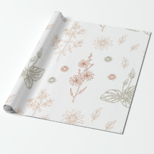 Elegant Wild Flowers Baby Shower Wrapping Paper