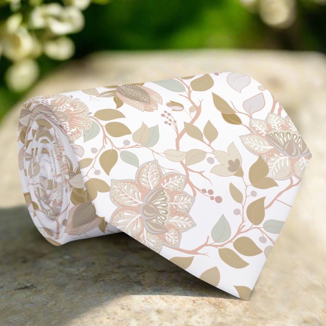 Elegant Wild Flowers Simple Minimalist Classic Neck Tie (Creator Uploaded)