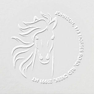 Elegant Wild Horse Modern Family Return Address Embosser
