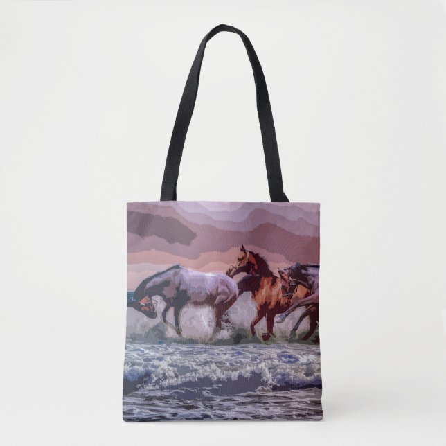 Elegant Wild Horses Artwork | Tote Bag (Front)