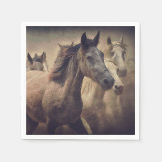 Elegant Wild Horses Paper Napkin