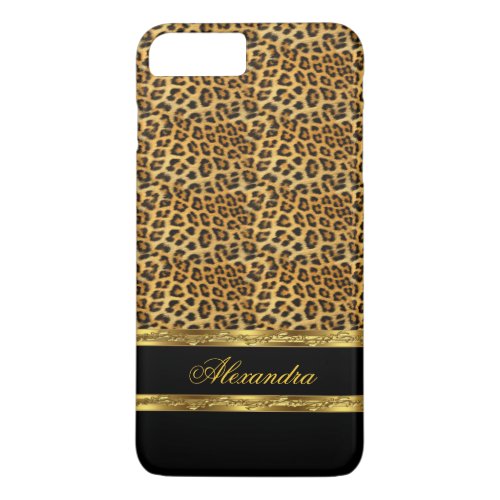 Elegant Wild Leopard Black and Gold iPhone 8 Plus7 Plus Case