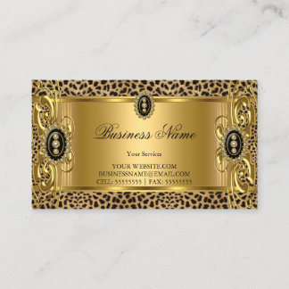 Elegant Wild Leopard Gold Black Jewel Business Card