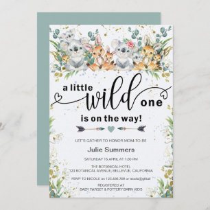 Elegant Wild One Bush Safari Baby Shower Invitation
