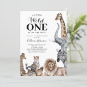 Elegant Wild One Safari Baby Shower Invitation (Standing Front)