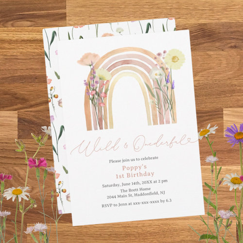 Elegant Wild & Onederful Wildflower 1st Birthday