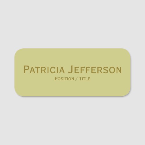 Elegant Wild Willow Yellowish Green Professional Name Tag