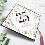 Elegant Wildflower 2025 Graduation Cap Topper<br><div class="desc">Celebrate your journey in a unique way with our cute graduation cap topper. Adorned with elegant watercolor wildflowers on a customizable background,  it features your own name,  graduation year,  and alma mater. It's not just a cap topper - it's a keepsake of your hard-earned success!</div>