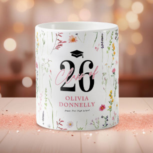 Elegant Wildflower 2026 Graduate Coffee Mug