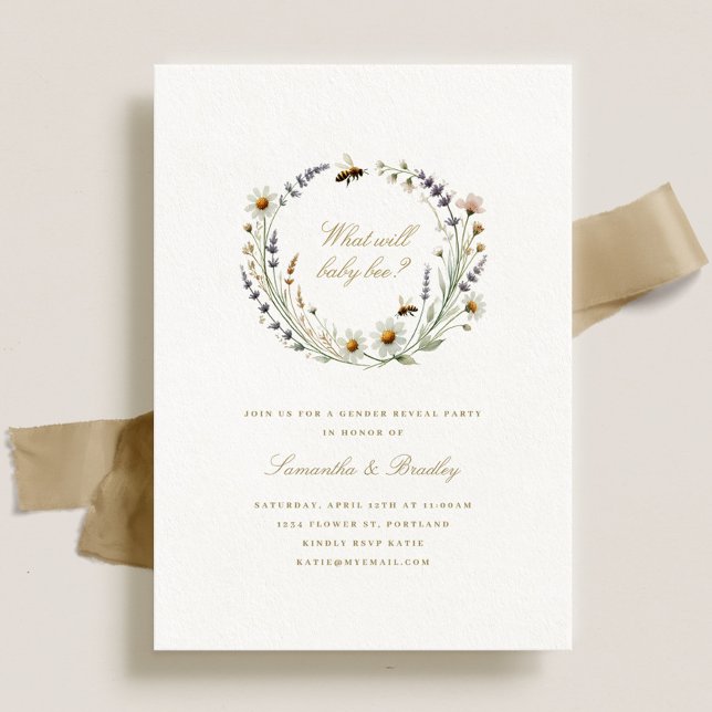 Elegant Wildflower Baby Gender Reveal Party Invitation (Creator Uploaded)