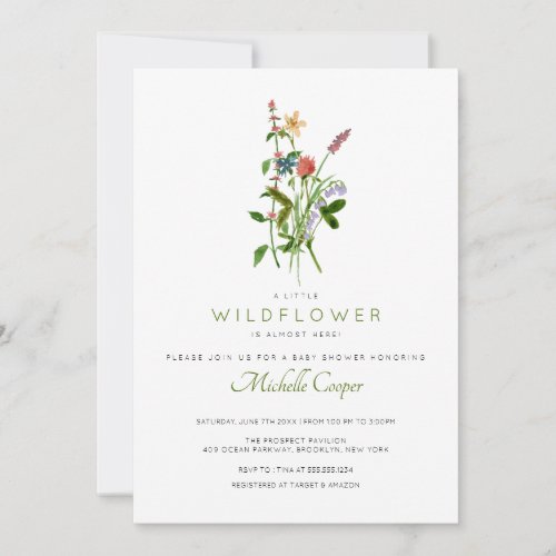 Elegant Wildflower Baby Shower Invitation