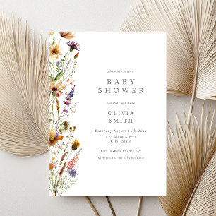 Elegant Wildflower Baby Shower Invitation