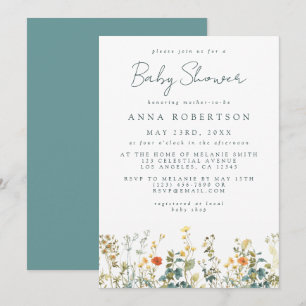 Elegant Wildflower Baby Shower Invitation