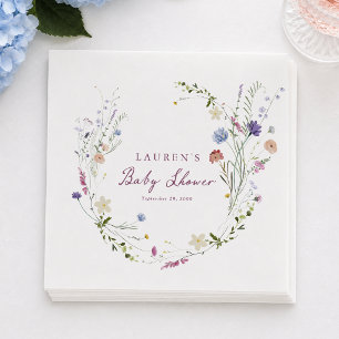Elegant Wildflower Baby Shower Napkins