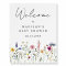 Elegant Wildflower Baby Shower Welcome Sign