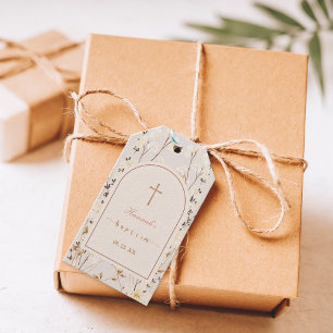 Elegant Wildflower Baptism / Christening Favor Tag