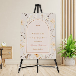 Elegant Wildflower Baptism / Christening Welcome  Foam Board